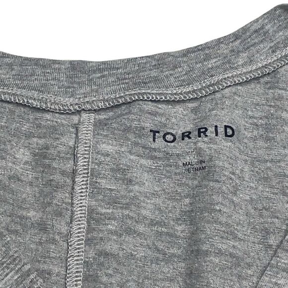 Torrid Heather Gray Vintage Slub V-Neck Top - Picture 4 of 7